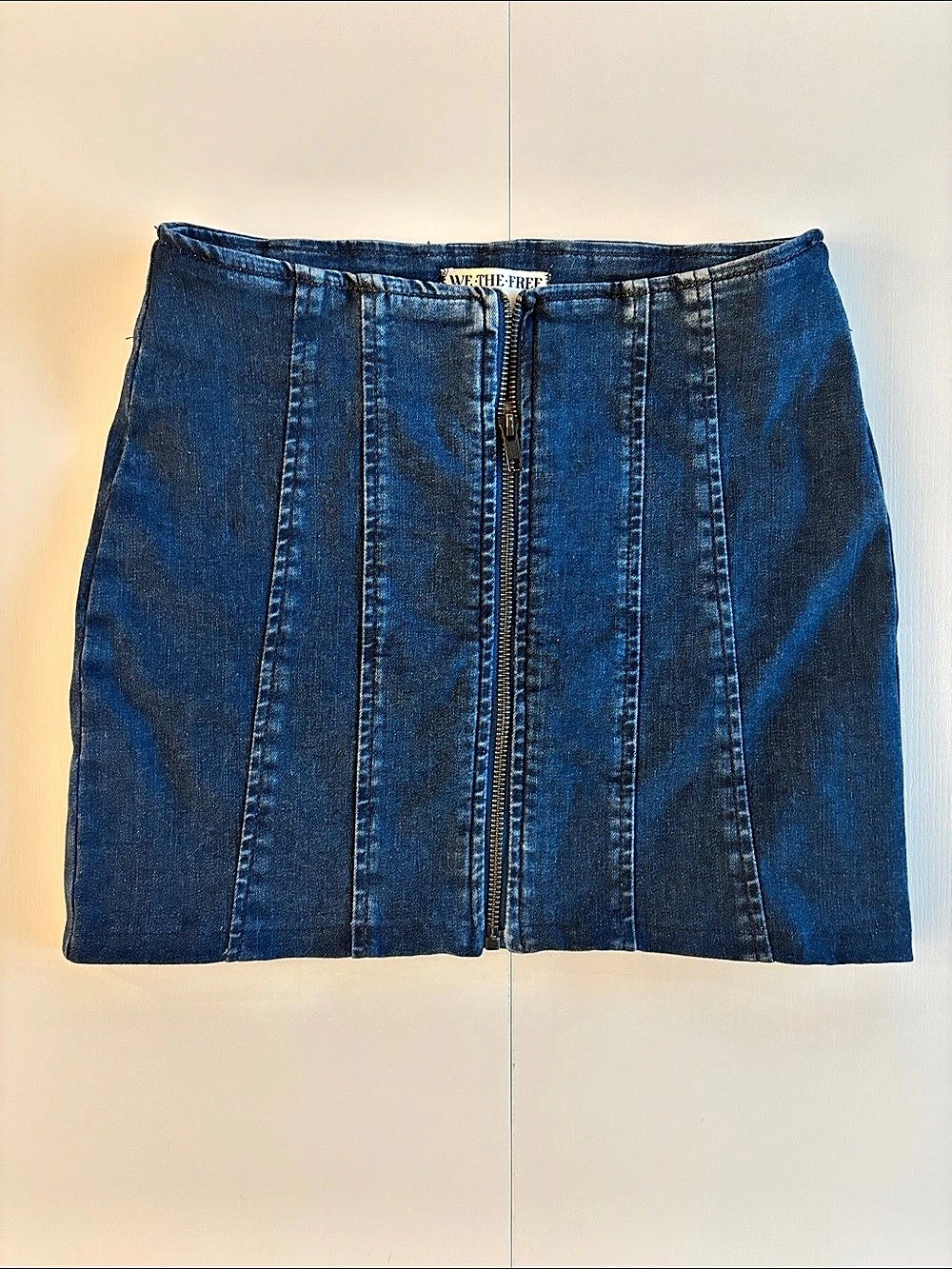 We The Free Layla Denim Mini Skirt Blue